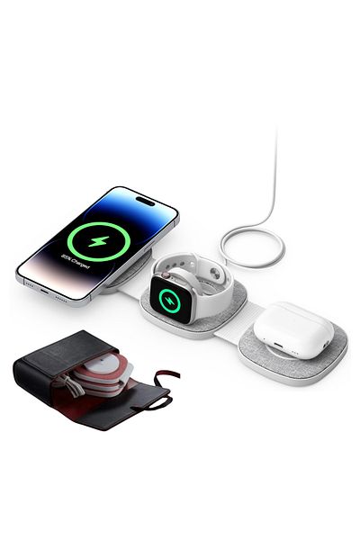 clickzu Clickzu 3 in 1 magnetic charger: foldable charging station & 15W fast charge phone holder