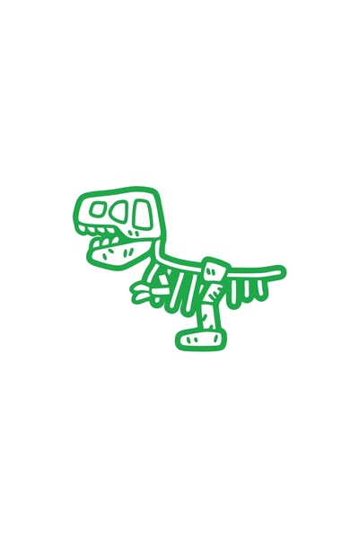 Reysa Tasarım ملصق سيارة على شكل ديناصور فوسيل مقاس 17 × 17 سم باللون الأخضر