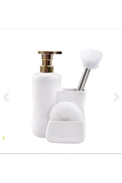 EbruliHomeArt Porcelain Brush Sponge Dispenser Lotion Dispenser Liquid Soap Dispenser