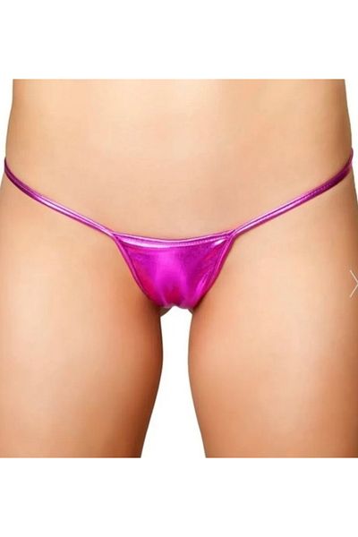 Cicişim Pink Leather Look Fancy String Thong