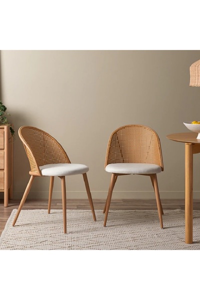 rexa كرسي من الخيزران المنسوج يدويًا - تصميم متين من الخوص للاستخدام الداخلي ...