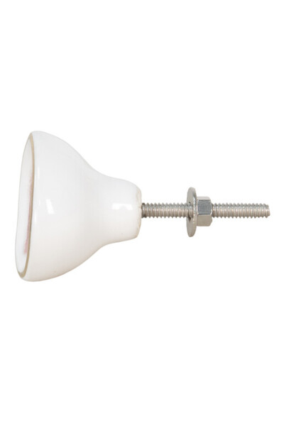 Clayre & Eef Set of 4 Butoni Mobilier Ceramica Alba Roz 4X4X7 cm