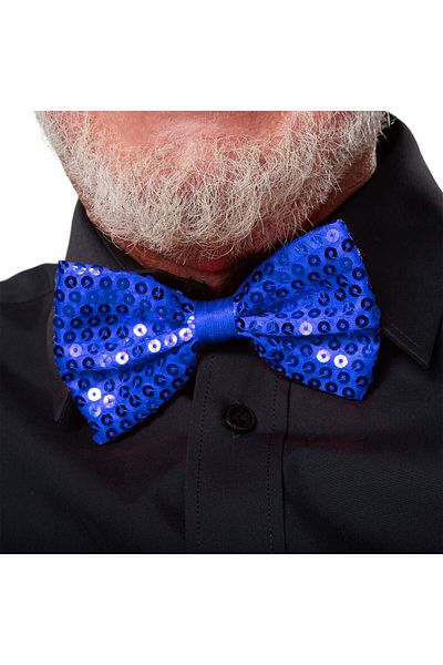 merland benvecocuk Night sparkle blue sequined bow tie 7x2 cm
