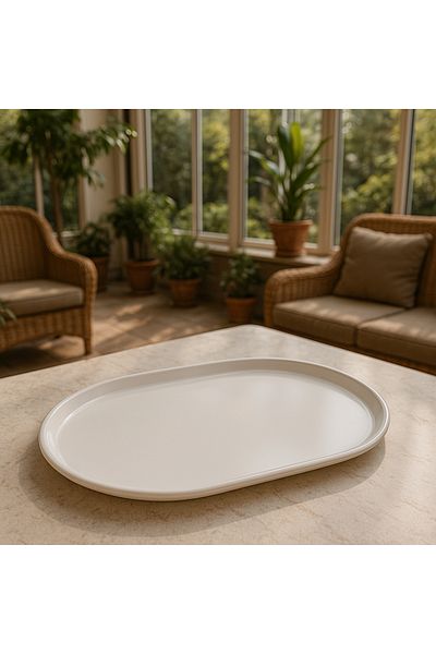 Davet Melamine Pearl Oval Plate - Unbreakable Melamine Oval Plate 17 Cm*28 cm