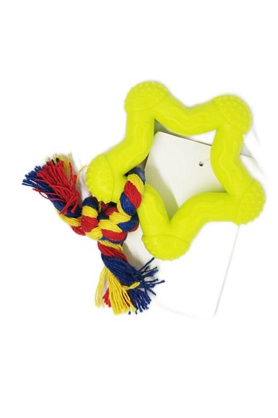 Ropet Jucarie pentru caine, inima cauciuc pentru curatarea dintilor, 7cm, Verde, Ropet