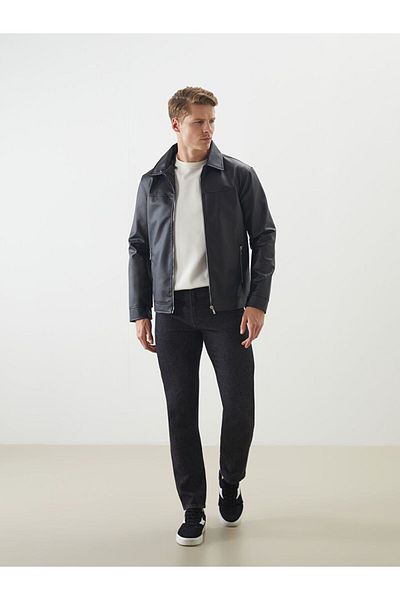 LC Waikiki LCWAIKIKI Classic Slim Fit Cămașă Guler Bărbați Aspect Piele