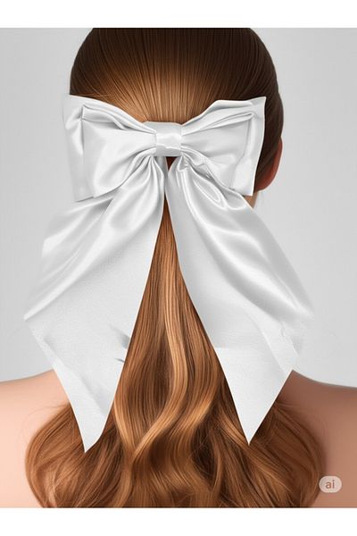 Çınar Aksesuar Large Size Satin Bow Buckle Hair Accessory