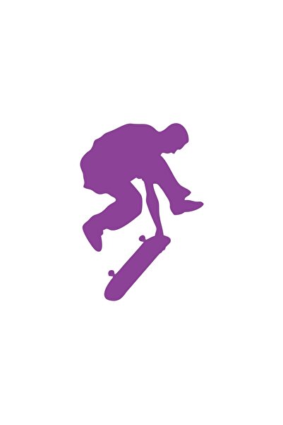 Reysa Tasarım ملصق سيارة سكيت بورد مقاس 17x17 سم باللون الأرجواني