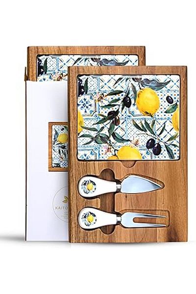 Brands For Less Charcuterie Boards, Wooden Cheese Server Tray with Knife Set, Chauratri Serving Gift for Mothers Day