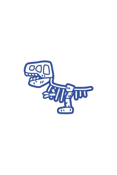 Reysa Tasarım ملصق سيارة على شكل ديناصور فوسيل مقاس 17x17 سم باللون الأزرق