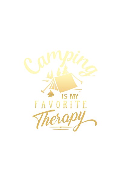 Reysa Tasarım Camp Is My Favorite Therapy Car Sticker 17X17 cm Gold