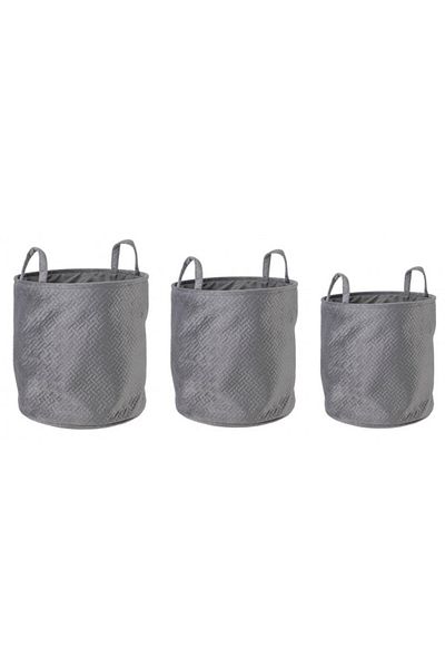 Bizzotto Set 3 storage baskets textile gray Averill 30x30 cm, 34x34 cm, 38x38 cm