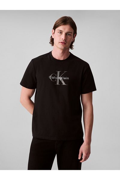 Calvin Klein Men Black Hero Monologo Short Sleeve T-Shirt