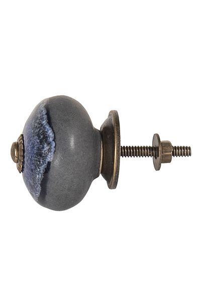 Clayre & Eef Set 4 butoni ceramici pentru mobilă, albastru, 4 cm