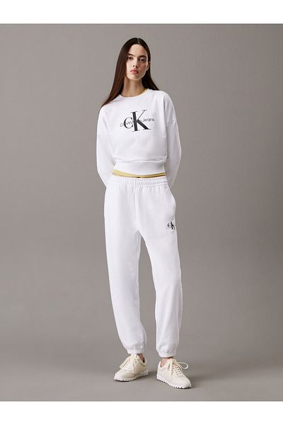 Calvin Klein Calvin Klein Women Brilliant White Monologo French Jogger