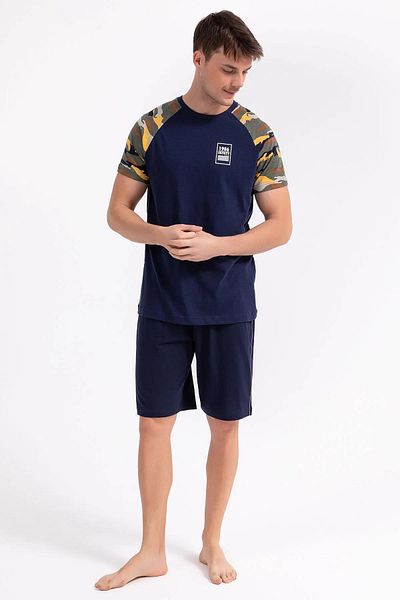 ROLY POLY 2729-g Navy Blue Camouflage Shorts Suit (Father Son Can Be Combined)