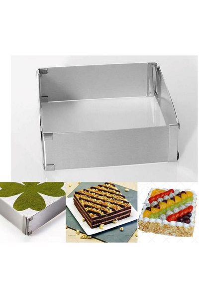 PastaLife Adjustable Cake Mold Square-Rectangular 10H*15-30 cm