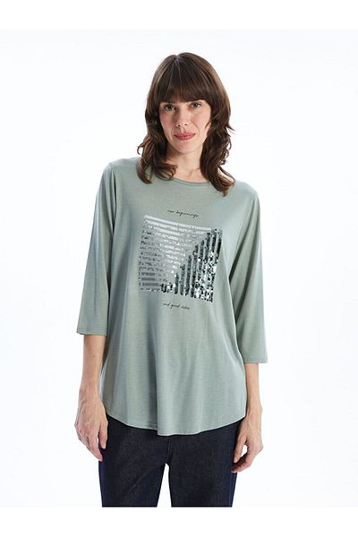 LC Waikiki Lcwaikiki Classic Crew Neck Embroidered Women's Blouse