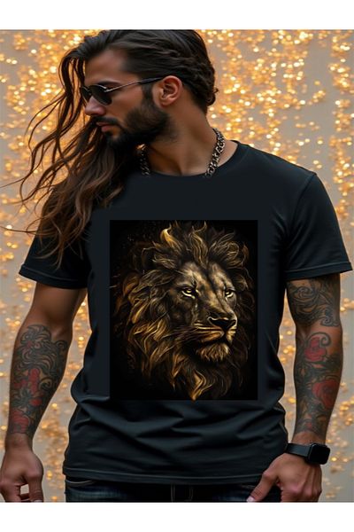 Teknik ΜΠΛΟΥΖΑ GOLD DESIGN LION PRINTED (εάν θέλετε να γράψετε λεπτομέρεια εκτύπωσης στην πλάτη, παρακαλώ) )