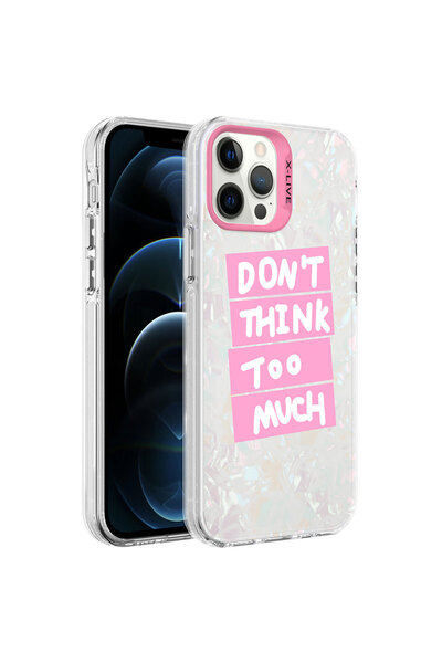 BUTAM BİLİŞİM حافظة ماربيلو بنمط رخامي متوافقة مع هاتف آيفون 12 برو ماكس - وردي