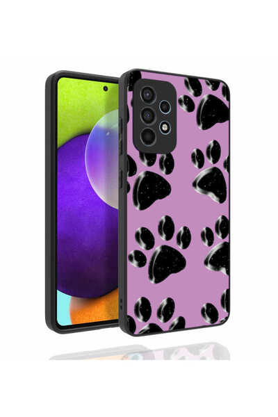 BUTAM BİLİŞİM حافظة هاتف Galaxy A52 منقوشة وواقية للكاميرا، غطاء Nora لامع - NO3