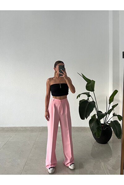 pelish Beli Lastikli Palazzo Pantolon