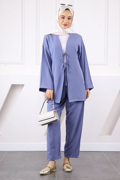 İmajButik Modal Suit with Indigo Kimono Pants