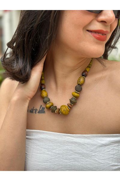 nidistore Multicolored Green Vintage Necklace