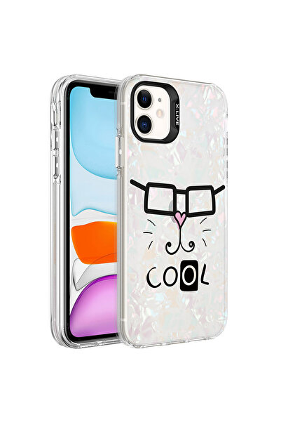 BUTAM BİLİŞİM حافظة ماربيلو بنمط رخامي متوافقة مع هاتف آيفون 12 - أبيض