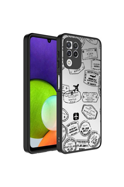 BUTAM BİLİŞİM حافظة لهاتف Galaxy A22 4G، غطاء مرآة لامع بنمط مرآة مع حماية لل...