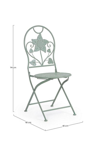 Bizzotto Set 2 scaune otel verde Harriet 40x40x94 cm