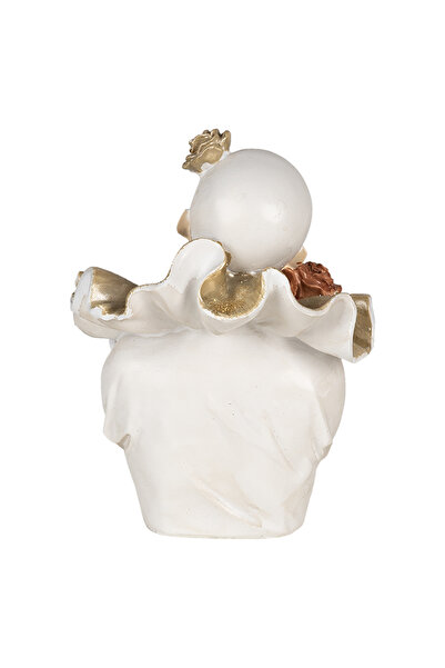 Clayre & Eef Figurine Poliresin White Gold Clown 11x11x15 cm