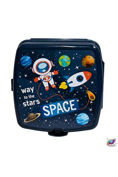 SpaceX Food Container for Kids ANGMAD, Includes Cutlery, Two Compartments, Plastic Material