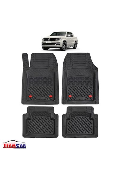 TEAMCAR ® Car Mats Tray Type Compatible with Volkswagen Amarok 1 (2H) Pickup (2010–2020)