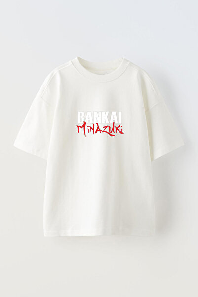 Anetos Tricou Anime Bankai Minazuki Pre cu imprimeu din bumbac alb supradimen...