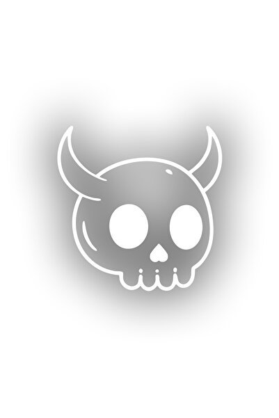 Reysa Tasarım ملصق سيارة جمجمة مقاس 17x17 سم باللون الأبيض