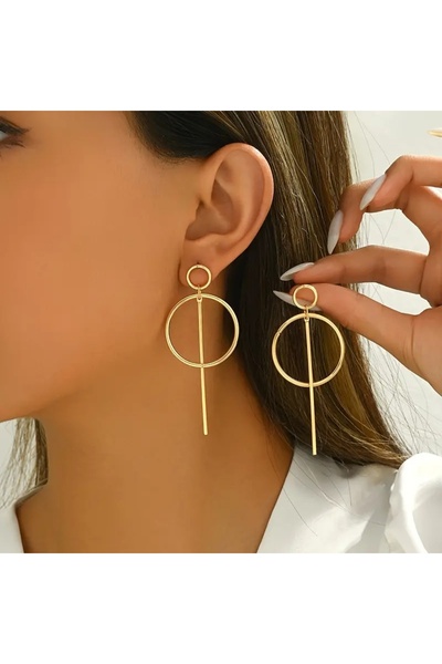 SEVAS GOLD Women's Gold Color Folk Dangle Earrings