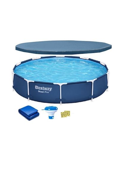 BESTWAY Piscina cu cadru meltalic Bestway Steel Pro, D305xH76, prelata acoperis, prelata suport