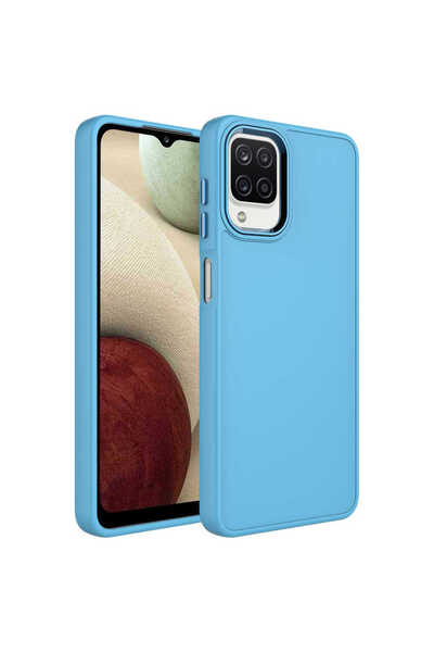 BUTAM BİLİŞİM حافظة Galaxy M12 من السيليكون Luna مع إطار معدني وتصميم زر ضغط ...