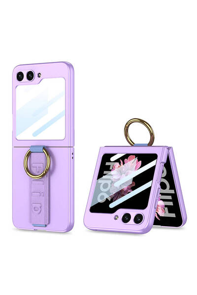 BUTAM BİLİŞİM حافظة لهاتف Galaxy Z Flip 6 مع حماية للكاميرا وغطاء حلقي قابل ل...