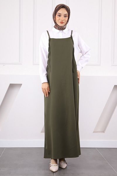 İmajButik Σκούρο Χακί Κορδόνι Ζαρτιέρες