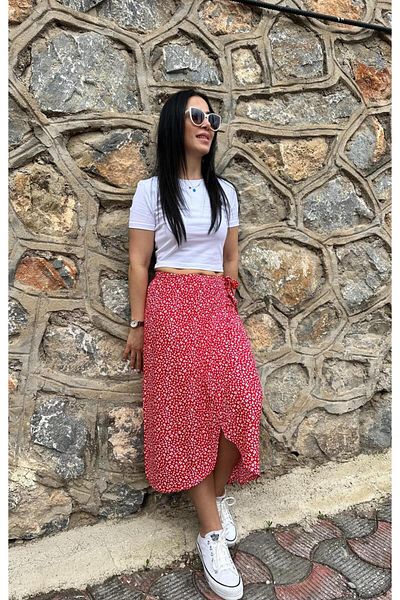 KTY TR Women's Double Breasted Skirt Viscose Fabric