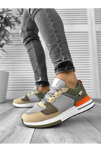 dehaine Men's casual canvas sneakers, B018, brown