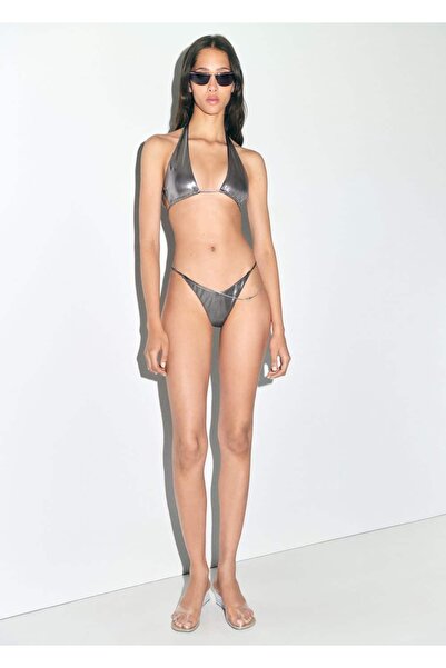 MANGO Woman Μεταλλικό μπλουζάκι μπικίνι με κομμένα λεπτομέρειες