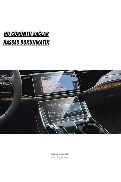 UniqAnatolia Audi Q7 2025 Navigation, Multimedia and Lower Dashboard Compatible Nano Screen Protector