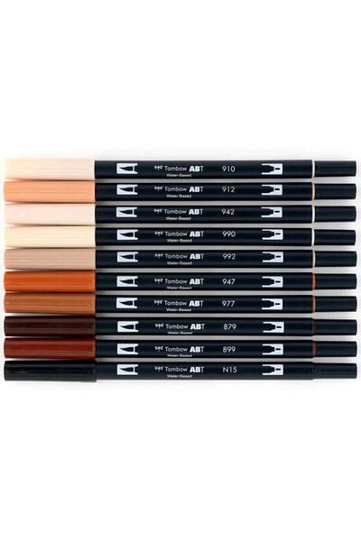 Tombow Abt Dual Brush Pen Graphic Pen Set of 10 - Portrait