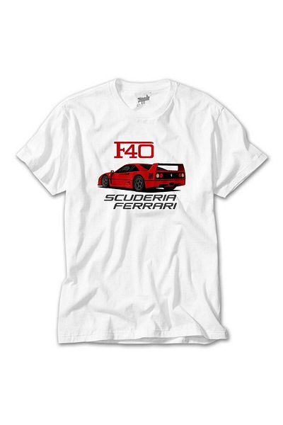 CrowsGate Ferari F40 White T-Shirt