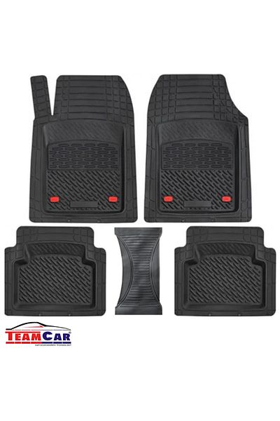 TEAMCAR ® Universal Car Mats, Set of 5 Pieces, Tray Depth 3 cm, Compatible Hatchback, Sedan, SUV