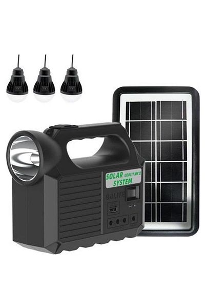 OEM GD-8017 MUSIC portable solar kit with 3 bulbs