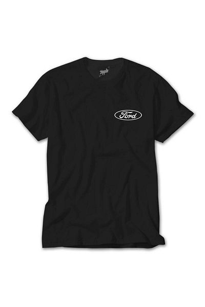 Z zepplin Ford Logo Text Black T-Shirt